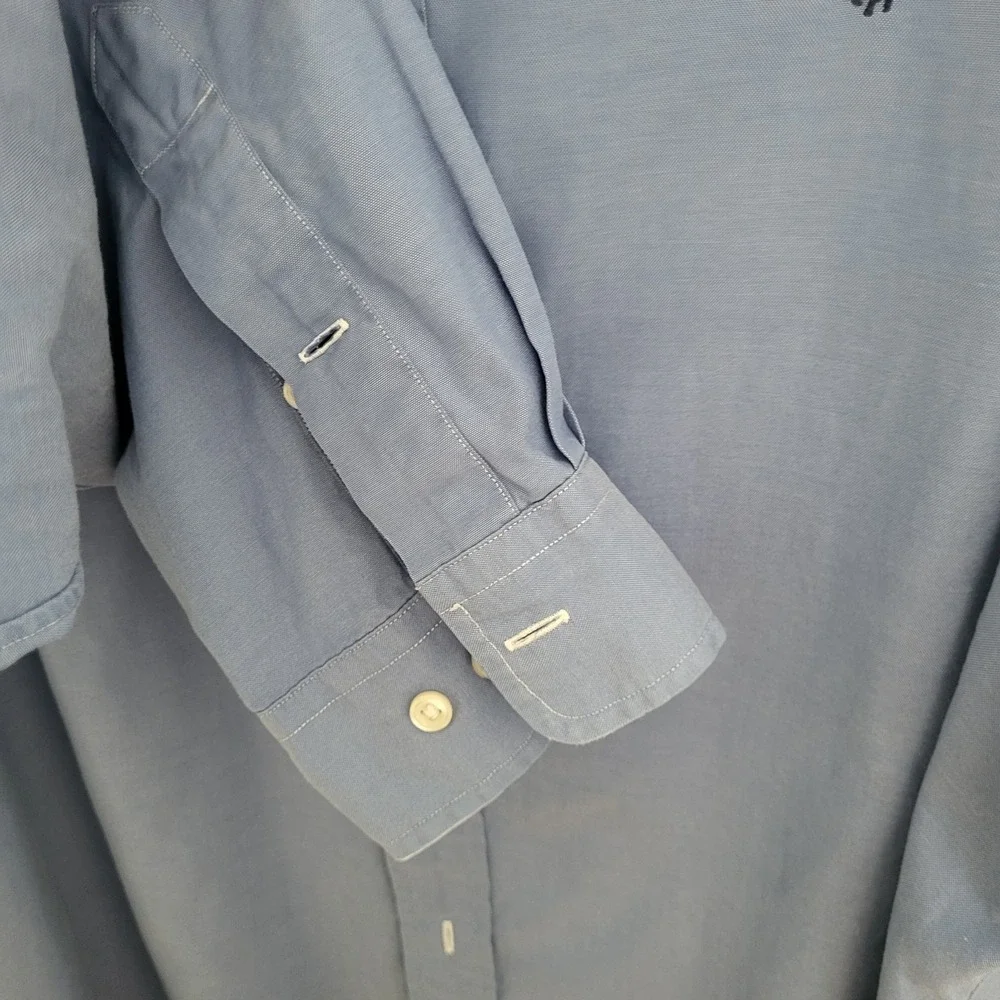 Polo Ralph‎ Lauren Men 17 34/35 Yarmouth Cotton Blue Pinpoint Oxford Shirt